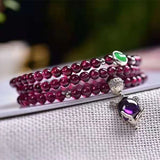 Garnet Bracelets Charm Beads Jewelry Making Layered Healing Crystals