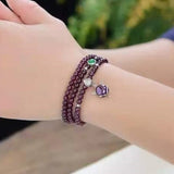 Garnet Bracelets Charm Beads Jewelry Making Layered Healing Crystals