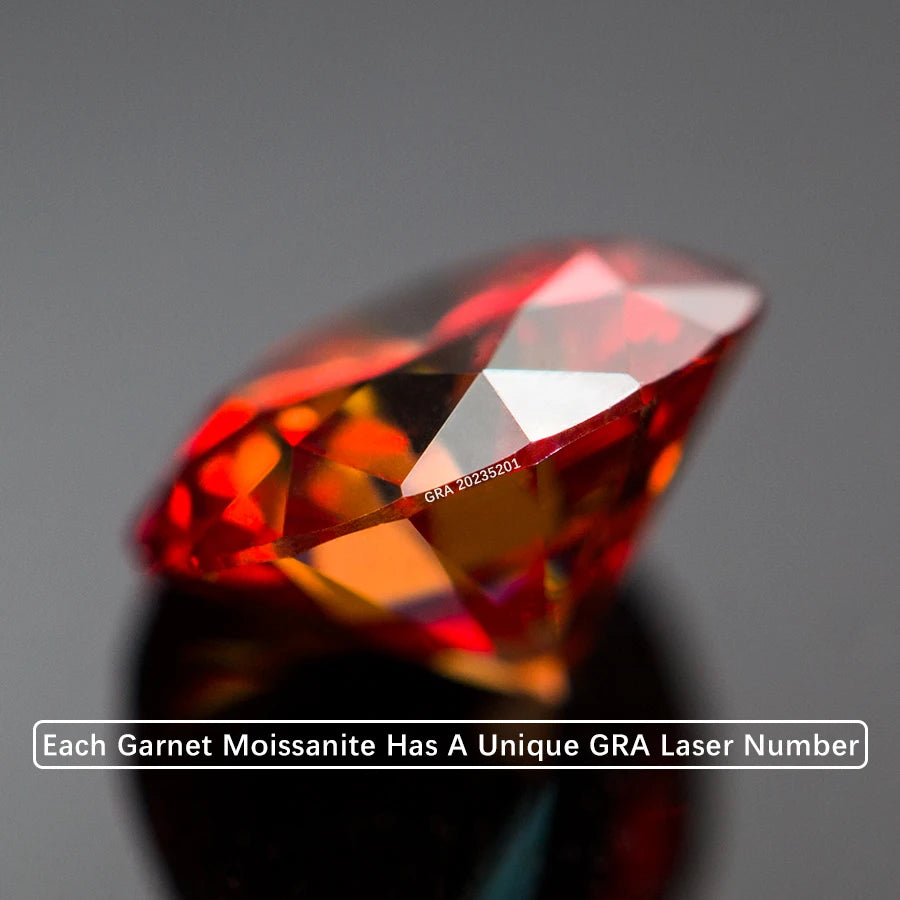 Garnet Loose Moissanite Stone VVS1 Passed Diamond Tester
