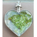 Garnet Crystal Heart Bottle Pendant Bead PWB1071