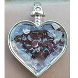 Garnet Crystal Heart Bottle Pendant Bead PWB1071