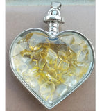 Garnet Crystal Heart Bottle Pendant Bead PWB1071