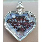 Garnet Crystal Heart Bottle Pendant Bead PWB1071