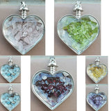 Garnet Crystal Heart Bottle Pendant Bead PWB1071