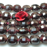 6mm Garnet Tiger Eye Blue-veins Stone Faceted Beads 15inch