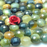 6mm Garnet Tiger Eye Blue-veins Stone Faceted Beads 15inch