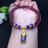 Garnet Women's 3mm Bracelet, Pendant Healing Gift