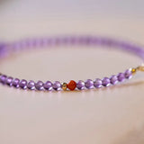 Natural Amethyst Red Agate Beaded Bracelets Women Fine Jewelry