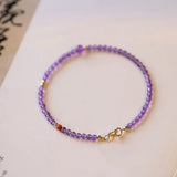 Natural Amethyst Red Agate Beaded Bracelets Women Fine Jewelry