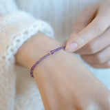 Natural Amethyst Red Agate Beaded Bracelets Women Fine Jewelry