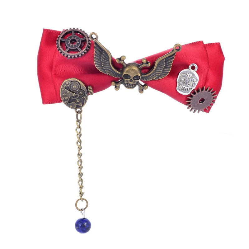 Gears & Skull Charms Hairclip