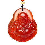 Red Agate Buddha Gong Jade Pendant Necklace Women's Money Charm