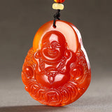 Red Agate Buddha Gong Jade Pendant Necklace Women's Money Charm