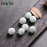 12x12mm Jadeite Round Dragon Carved Beads Necklace 8pcs