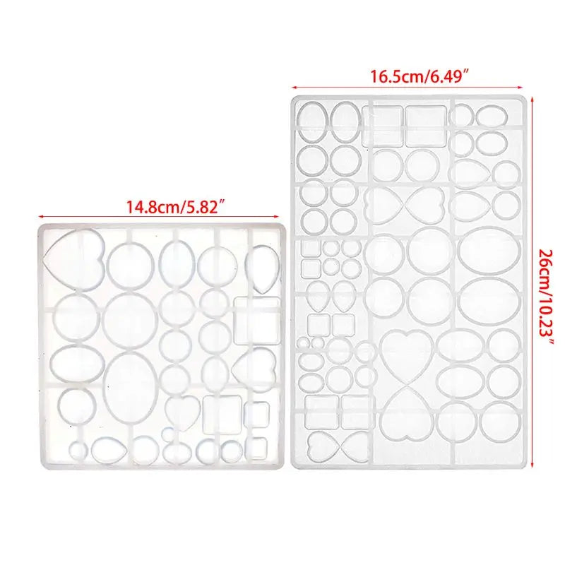 Gem Jewelry Silicone Mold Oval Teardrop Square Heart Round Shapes