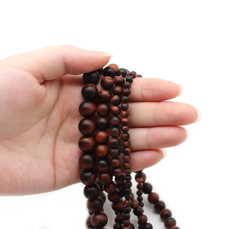 Matte Red Tiger Eye Stone Beads Round Spacer Loose Beads 4-12mm