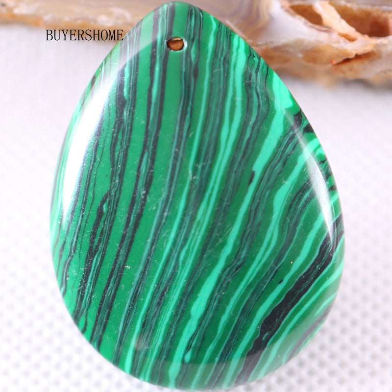 Green Malachite Water Drop Pendant for Women
