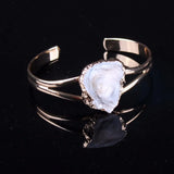 Gemstone Beads Bracelet Open Cuff Bangle