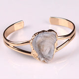 Gemstone Beads Bracelet Open Cuff Bangle