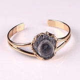 Gemstone Beads Bracelet Open Cuff Bangle