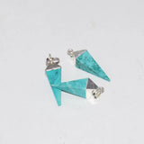 Green Turquoise Point Pendant Charm for Women Jewelry