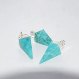 Green Turquoise Point Pendant Charm for Women Jewelry