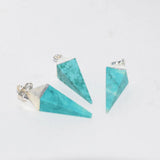 Green Turquoise Point Pendant Charm for Women Jewelry