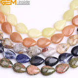 Natural Flat Drop Teardrop Stone Beads 13X18mm 15inches