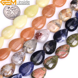Natural Flat Drop Teardrop Stone Beads 13X18mm 15inches