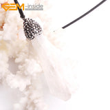 Natural Crystal Stone Pendant Necklace for Women Men Gift