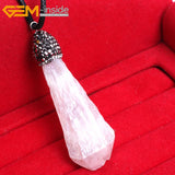 Natural Crystal Stone Pendant Necklace for Women Men Gift