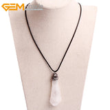 Natural Crystal Stone Pendant Necklace for Women Men Gift