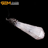 Natural Crystal Stone Pendant Necklace for Women Men Gift