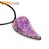 Natural Stone Triangle Pendant Necklace - 30X55MM