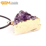 Cubic Amethysts Triangle Pendant Necklace 12X26MM-26X38MM