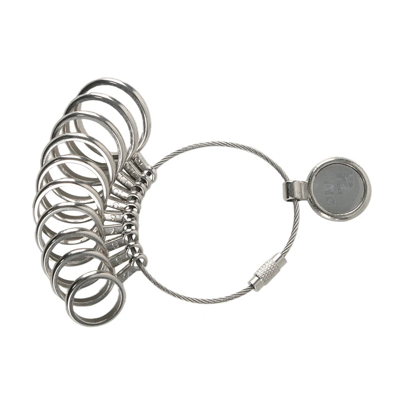 GemTrue 10 Pcs/Set Finger Gauge Metal Rings Mandrel US Ring Sizer
