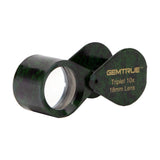 GemTrue 18mm 10x Triplet Portable Pocket Magnifying Glass For Jewelry