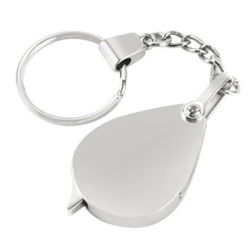 GemTrue Matte Silver 10x 20.5mm Diamond Magnifier Key Chain Loupe