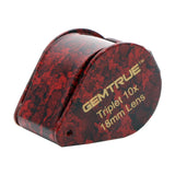 GemTrue Portable Magnifying Glass Triplet 10x Mini Magnifier Red