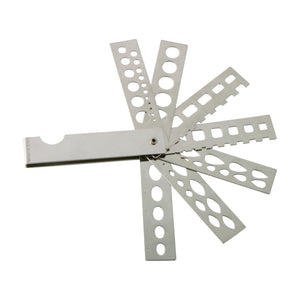 GemTrue Stainless Steel Diamond Gem Fan Gauge Stone Measuring Tool DK59023
