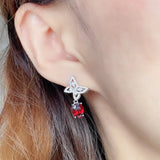 Natural Garnet Butterfly Earring 925 Sterling Silver for Party Wear