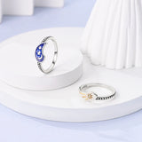 Gemini Matching 925 Sterling Silver Sun Moon Tai Chi Combination Ring
