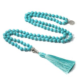 Gems Necklace 108 Hand-knotted 8mm Gemstone Antique Master Beads | Meditation