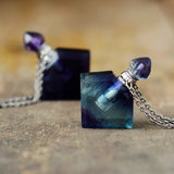 Violet Fluorescein Perfume Bottle Necklace Birthstone Jewelry