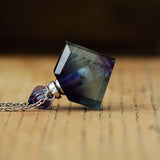 Violet Fluorescein Perfume Bottle Necklace Birthstone Jewelry