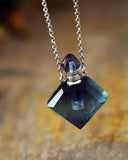 Violet Fluorescein Perfume Bottle Necklace Birthstone Jewelry
