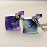 Violet Fluorescein Perfume Bottle Necklace Birthstone Jewelry