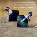 Violet Fluorescein Perfume Bottle Necklace Birthstone Jewelry
