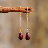 Red Jasper Drop Earrings for Women Bohemia Jewelry