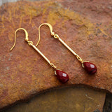 Red Jasper Drop Earrings for Women Bohemia Jewelry